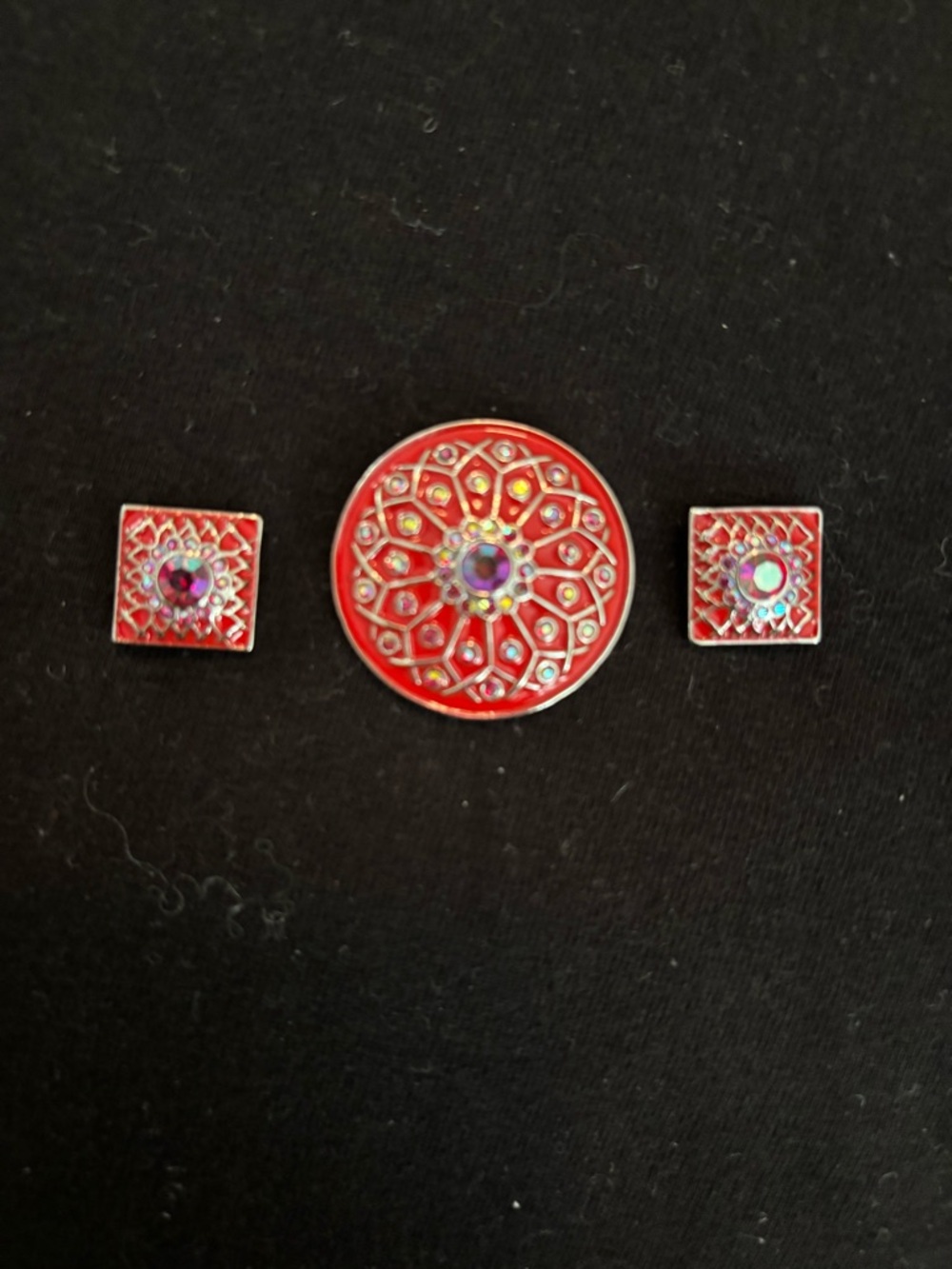 Red Statement Dot with matching red original dots